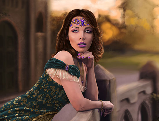 Digital painting portrait of the Princess @rights reserved D.F.