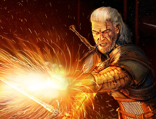 Witcher Fire and sword - artistic painting @rights reserved D.F.