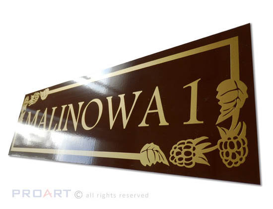 rectangular metal house number